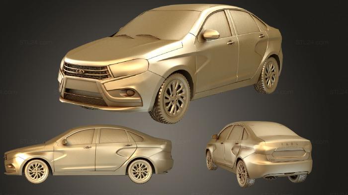 Автомобили и транспорт (Лада Веста, CARS_2154) 3D модель для ЧПУ станка